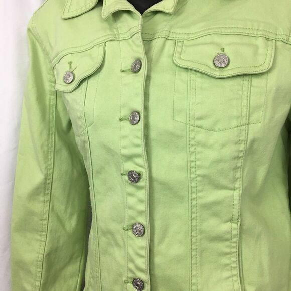 A.M.I green Cotten Jean look jacket S - Picture 2 of 4